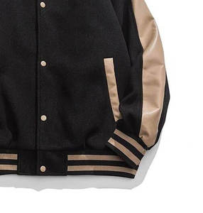 Custom Off-<b>White</b> Wool Body Maroon Leather Sleeve Varsity <b>Jacket</b> <b>Men</b> Oversized Streetwear Snap Button Baseball <b>Jacket</b> - Product Image 5