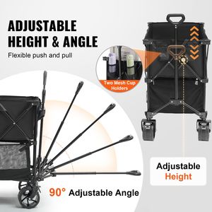 All Terrain Heavy Duty 400L <b>Foldable</b> Double Decker Wagon <b>Cart</b> 350 450 Lbs Capacity Collapsible Beach Wagon <b>Cart</b> 350 450 Lbs We - Product Image 5