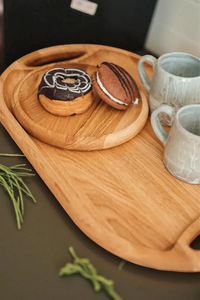 Bandeja de Servir de Madera Pulida Sostenible al por Mayor, Diseño Antiguo, Apta para Lavavajillas, Compartimento Único, Mango de la Mejor Calidad - Product Image 4