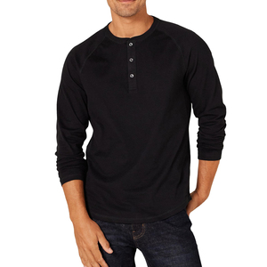 Summer Wear Slim Fit Male Henley T Shirt Top Seller Long Sleeve Button <b>Down</b> High Street Style Henley T Shirts For Men - Product Image 1