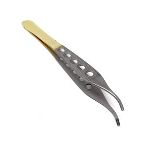 ชุดเครื่องมือผ่าตัดสแตนเลสสตีลคุณภาพพรีเมียม ปี 2026 ยี่ห้อ Adson Brown รุ่น Tissue 9x9teeth Forceps ขนาด 6 นิ้ว ด้ามจับโค้งสีทอง พร้อมคู่มือการใช้งาน - Product Image 1