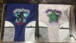 Round Bottom Canvas Drawstring Gym Bags with Custom Printing Custom Colors Unisex Dot Pattern - Product Image 5