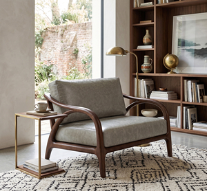 Fauteuil d'appoint moderne et durable en cuir rembourré de mousse, avec doublure Sherpa, structure en bois de chêne massif, dossier solide, garantie 3 ans, pour salon - Product Image 6