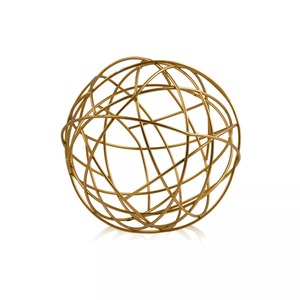Sculpture moderne en fil métallique, sphère de 7 pouces, ronde, faite à la main, décoration de table, œuvre d'art pour le salon - Product Image 3