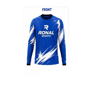 High Quality Custom Winter Mountain Bike Jersey Long Sleeve Heat-Transfer Printed Cotton/Polyester Quick Dry Breathable Unisex - Product Image 1