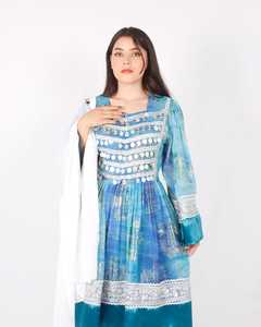 Premium Cotton Ethnic Embroidered Maxi <b>Dress</b> Handmade Custom Design Export Quality Afghani Casual <b>Dresses</b> - Product Image 6