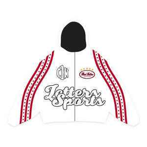 Sweat-shirts à capuche surdimensionnés à fermeture éclair en coton 100% rayé brodé personnalisé pour hommes - Product Image 1