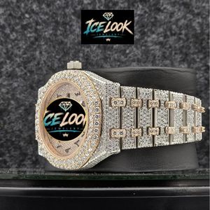 นาฬิกาข้อมือกลไก Ice Look ประดับเพชร สายสองสี หรูหรา แฟชั่น เครื่องประดับ - Product Image 2