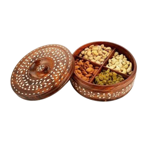 Wood Candy Nuts Box Custom <b>Decorative</b> Handmade Dry Fruit Wood Box High-capacity Classic Wood Dry Fruit Box - Product Image 4