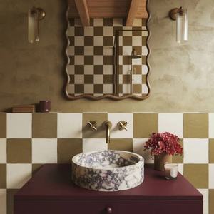 Lavabo Redondo de Mármol Natural Calacatta Viola de Lujo, Lavabo Individual de Piedra Natural para Baños de Casa y Hotel - Product Image 5