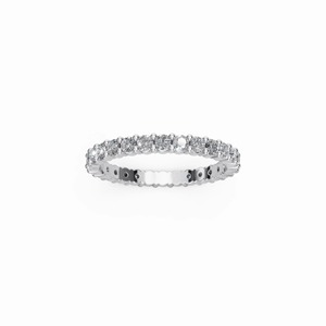 Anillo de Diamantes Cultivados en Laboratorio CVD, Redondos, de Oro Blanco de 18K, con Certificación IGI, Tipo Eternity - Product Image 3