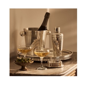 Vintage-Inspired Engraved Silver Cocktail Shaker – Professional 3-Piece Cobbler Shaker with Art Deco <b>Etching</b> - Product Image 4
