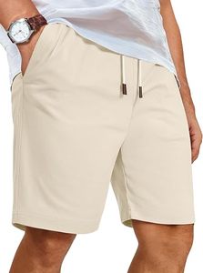 Men's Premium Woven Solid Moisture-Wicking Mid Waist Button Fly Front Logo Polyester Casual Summer Wear <b>Stretch</b> <b>Golf</b> <b>Shorts</b> - Product Image 5