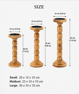 Ensemble de 3 porte-bougies en bois faits à la main, design rustique moderne, respectueux de l'environnement, centre de table, décoration intérieure - Product Image 3