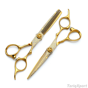 Hair Scissors Rose Gold 5.5'' 6" Japan 440C Scissors for Hairdresser Professional Hair Cutting Scissors Thinning <b>Shears</b> Salon - Product Image 3