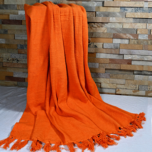 Manta de Algodón Sólido, Suave, Ligera y Transpirable, Cubrecama para Sofá, Hecha a Mano, Decoración para el Hogar, Uso en Verano, Manta de Algodón Natural - Product Image 2