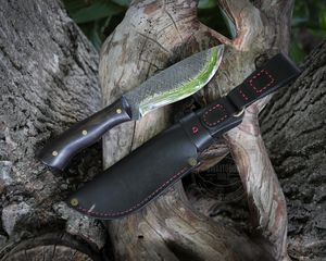 Cuchillo Zombie de Acero de Damasco con Punta Caída, Mango de Madera y Borde Biselado de 0.6 mm de Grosor - Product Image 3