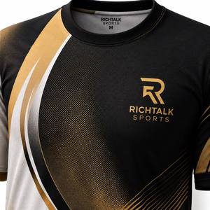 Men's Short Sleeve <b>Geometric</b> Print T-<b>Shirt</b> Black Gold Quick Dry Regular Fit O-Neck Knitted Polyester - Product Image 4