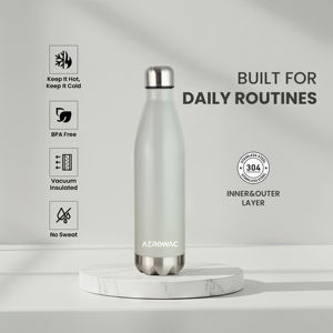 Light Grey Stainless Steel Water Bottle Vacuum Insulated Leak Proof Flask Cola Shape Metal <b>Drinkware</b> Travel Fitness - Product Image 3