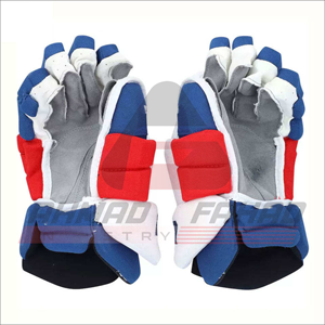 Gants de hockey sur glace OEM d'hiver en cuir de haute qualité, à doigts complets, antidérapants, légers, avec fermeture auto-agrippante, emballage personnalisé - Product Image 1