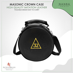 Estuche para Corona del Rito Escocés de 32.º Grado NANBA GROUP, Caja de Almacenamiento de Relojes Personalizada, Ligera, con Cierre de Cremallera, Imitación de Cuero Negro - Product Image 4