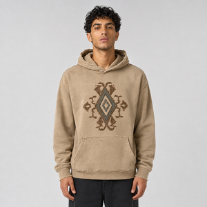 Custom Vintage 100% Cotton <b>Hoodie</b> Acid Washed Distressed <b>Thick</b> Hoodies Embroidered Oversized <b>Hoodie</b> for <b>Men</b> - Product Image 1