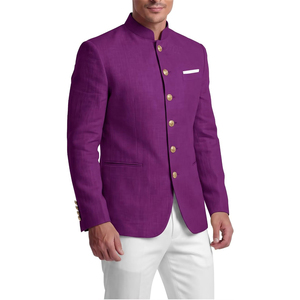 Chaqueta Tradicional Alpina para Hombre, Estilo Trachten, Cuello Mandarín, Cierre de un Solo Botón, Chaqueta Elegante de Lana Formal con Cierre Frontal - Product Image 1