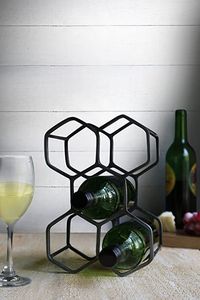 Elegante botellero de hierro para decoración de la zona de comedor con construcción metálica duradera y diseño creativo para botellas - Product Image 4