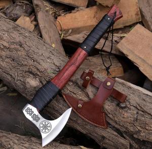 STEEL CRAFT INTERNATIONAL Hand-Forged Carbon Steel Flat Personalized Viking <b>Axe</b> 20" Full Tang Ash Wood <b>Handle</b> DIY Grade ODM 1 - Product Image 1