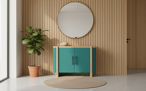Aparador Moderno de 2 Puertas de Roble Macizo para Sala de Estar - Almacenamiento Resistente al Agua con Diseño Minimalista - Product Image 4