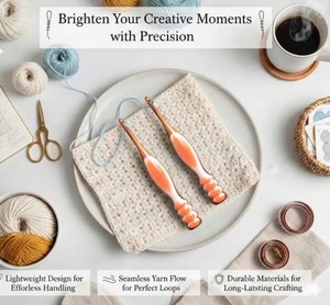 เข็มโครเชต์ทำมือจากไม้และเรซิ่น สำหรับถัก ทอ เย็บ และงานฝีมือทำมือ - Product Image 4