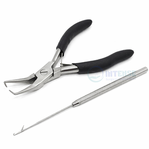 Pince de 5 pouces en acier inoxydable pour retirer les extensions de cheveux avec poignée personnalisable, outil professionnel léger et réutilisable - Product Image 1