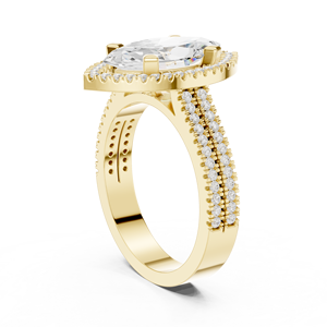 แหวนหมั้นทองคำขาว 14K สำหรับผู้หญิง ประดับเพชรทรงมาร์คีส์ 2.50 กะรัต เพชรเลี้ยงในห้องปฏิบัติการ รับรองโดย IGI สำหรับวันครบรอบแต่งงาน - Product Image 3