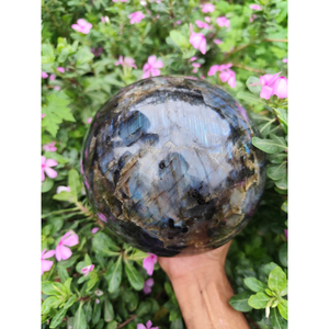 Sphères de pierre naturelle en labradorite chatoyante, faites à la main, pour la méditation, l'artisanat et le Feng Shui, vente en gros - Product Image 5