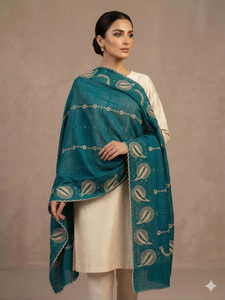 Hiyab de Algodón para Mujer, Estilo Dubái, Bordado Floral con Pedrería, 2.23m, Transpirable, para Uso Diario, Proveedor Mayorista Islámico - Product Image 5