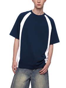 เสื้อยืดคอกลมแขนสั้นผู้ชายไซส์ใหญ่ สีพื้น แต่งขอบตัดกัน สไตล์ลำลอง ผ้าถัก 100% คอตตอน กันยับ น้ำหนัก 240 กรัม - Product Image 6