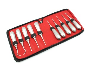 Instrumentos Quirúrgicos BAFA, Juego de Elevadores Dentales Manuales de Acero Inoxidable, Extractor de Raíces Curvo y Recto, Herramientas de Cirugía Oral Ergonómicas - Product Image 2