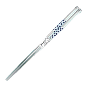 Baguettes modernes transparentes allant au lave-vaisselle avec ustensiles à motifs traditionnels japonais indigo - Product Image 5