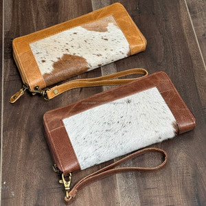 กระเป๋าสตางค์หนังวัวหรูหรามาใหม่กระเป๋าเงินหนังวัวแท้มีซิปปิดแบบรูดบัตรเครดิต - Product Image 5