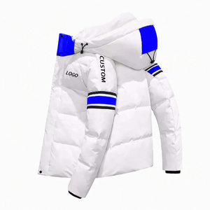 Blouson matelassé jaune à capuche pour homme, coupe-vent, en duvet épais, avec fermeture éclair, pour l'hiver - Product Image 3
