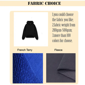 Fabricant de sweats à capuche amples en coton vierge 500 g/m² de haute qualité, à épaules tombantes, en molleton bouclette uni, coupe oversize et courte - Product Image 5