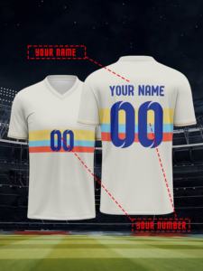 Camiseta de Fútbol Personalizada Blanca con Nombre y Número del Equipo, Uniforme Deportivo Transpirable para Partidos, Proveedor al por Mayor para Adultos y Jóvenes - Product Image 5