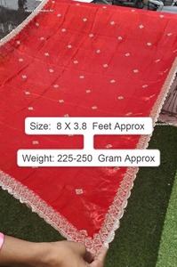 Dupatta lourde pour femmes, tissu en filet scintillant avec travail Zari, dupatta légère pour mariage pakistanais, réceptions et occasions festives - Product Image 3