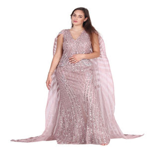 Designer Luxury Womens Mermaid Fit Floor-Length Evening Gown | Natural Embroidery, Elegant Formal Dress for Weddings and Galas - Product Image 3