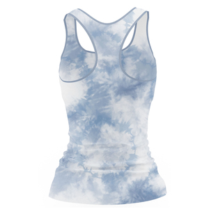 Camiseta sin mangas de verano para mujer con estampado tie-dye, chaleco de yoga transpirable, camiseta de gimnasio y fitness, venta al por mayor, ropa urbana personalizada - Product Image 4