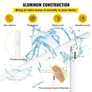 Kit Ringhiera per Scale Esterne in Alluminio da 1,5 m con Corrimano Bianco ad Angolo Regolabile per 0-5 Gradini, Accessibile agli Anziani - Product Image 4