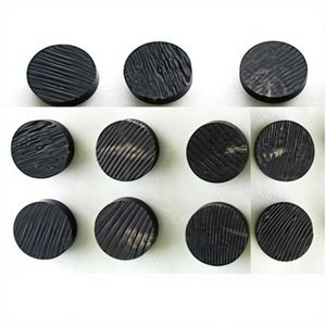 Botones de cuerno de búfalo negro hechos a mano, con parte trasera plana y lisa, con patrón en blanco, con parte trasera de jet, con cuentas, ecológicos, para manualidades de moda B.S. - Product Image 5