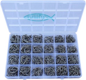 Fishing Hooks Freshwater Saltwater Fish Hooks Bulk Fishing Hooks Set <b>Worm</b> Catfish Hooks Fish <b>Gear</b> Equipment Supplies - Product Image 1