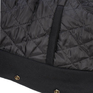 OEM Customized Men's Wool Varsity <b>Jacket</b> PU Leather Sleeve Geometric Stand Collar Bomber Baseball Letterman <b>Jacket</b> - Product Image 5