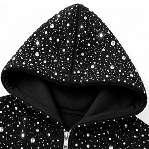 Unisex Oversized <b>Rhinestone</b> <b>Hoodie</b> Sweatshirt Front pocket Casual Autumn Wear 100% Cotton Fleece Quick Dry Waterproof <b>hoodie</b> - Product Image 4